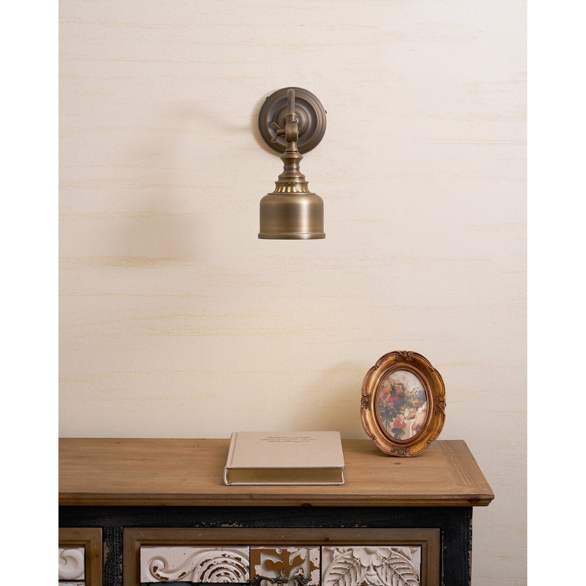 Adjustable Wall Lamp Reading Light Antique Brass Bronze Swan-Neck Style Bedroom Living Room Interior Lighting | Sansoti