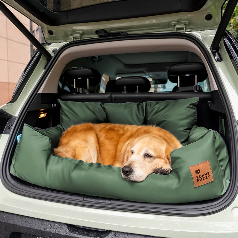 Hondenmand Auto Achterbank Medium/Large met Veiligheidsriemen & Opbergtasje - Comfortabel Veilig Reizen Hond | Sansoti