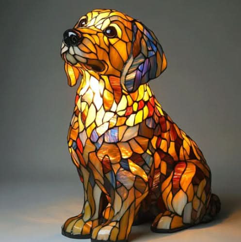 Veilleuse LED avec motif de chien, lampe de table, éclairage d’ambiance, lumière chaude, décoration animale pour chambre et chambre d’enfant | Sansoti