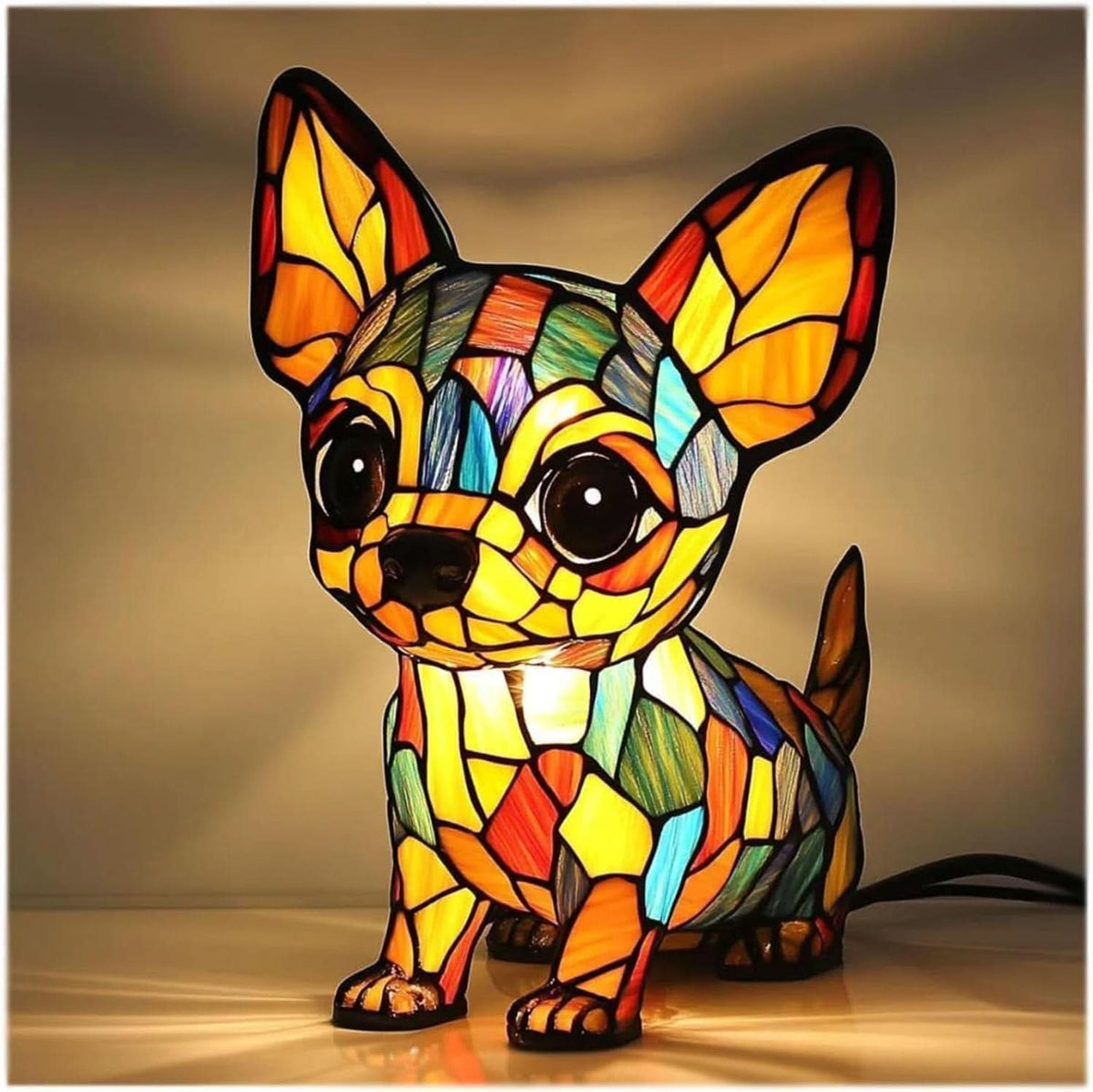 Veilleuse LED avec motif de chien, lampe de table, éclairage d’ambiance, lumière chaude, décoration animale pour chambre et chambre d’enfant | Sansoti