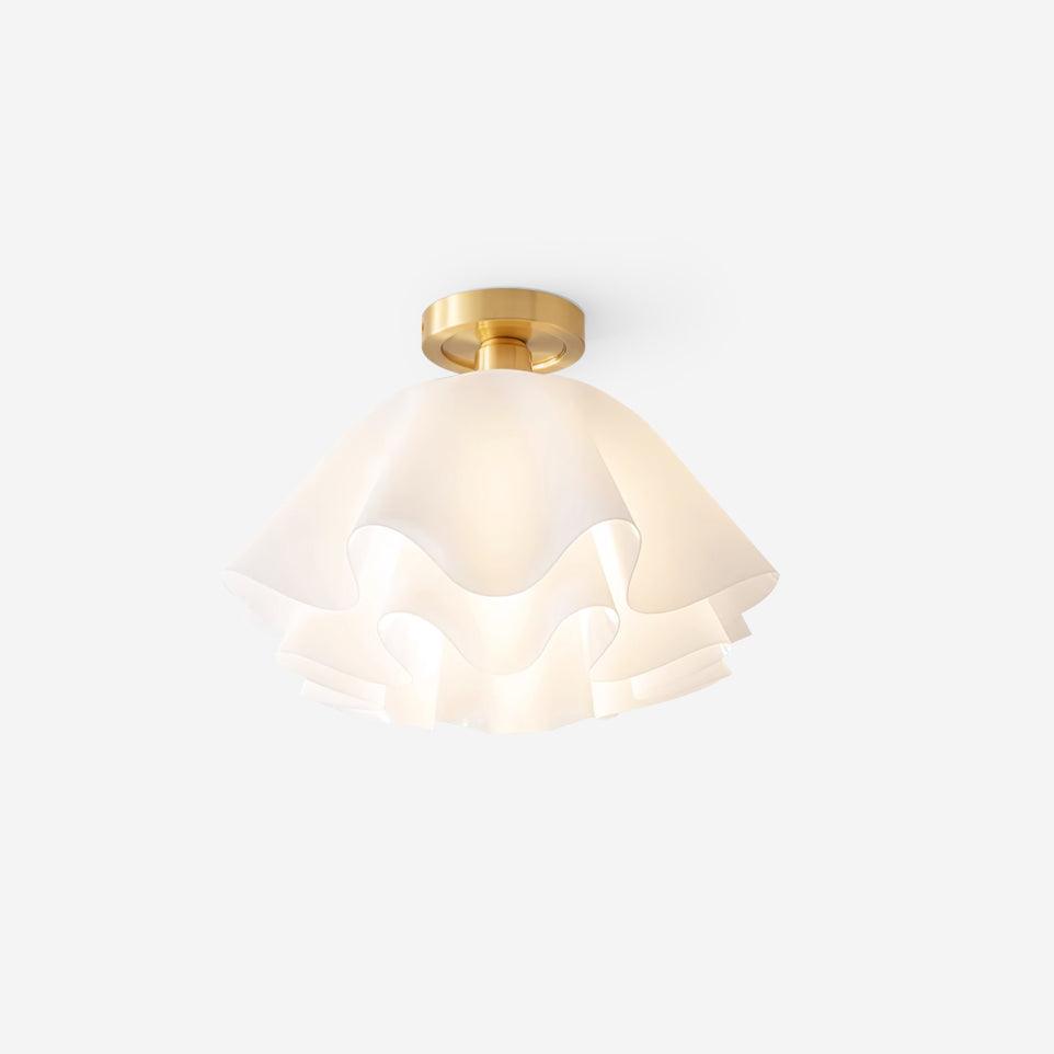 Ceiling Lamp Modern Folded Design Acrylic Copper E27 LED Living Room | Sansoti