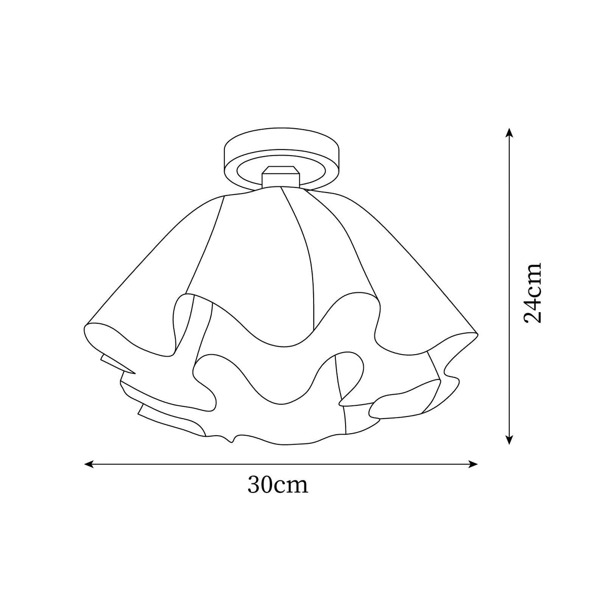 Ceiling Lamp Modern Folded Design Acrylic Copper E27 LED Living Room | Sansoti