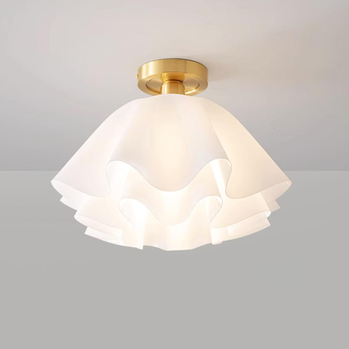 Deckenlampe Modern Gefaltetes Design Acryl Kupfer E27 LED Wohnzimmer | Sansoti