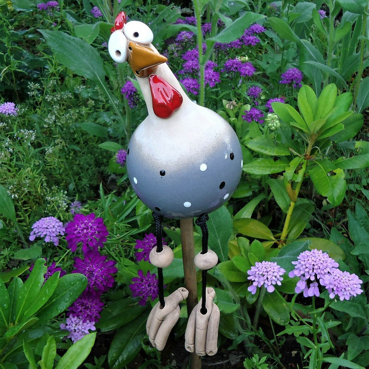 Décoration poule de jardin colorée pour terrasse, balcon, statue de jardin, décoration d’extérieur, set cadeau | Sansoti
