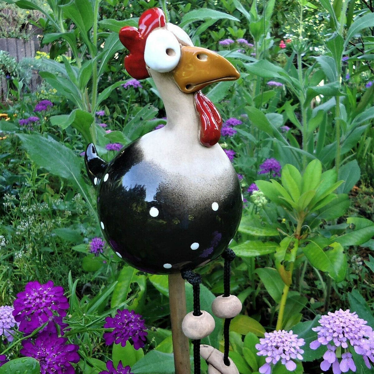 Décoration poule de jardin colorée pour terrasse, balcon, statue de jardin, décoration d’extérieur, set cadeau | Sansoti