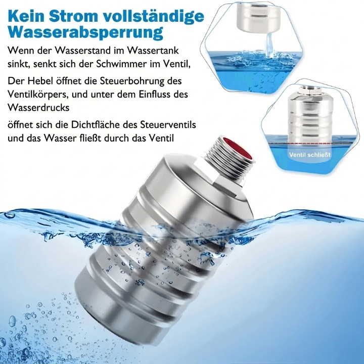 Automatic Float Valve with Stainless Steel Float for Water Tanks – Pressure Controlled Without Power | Sansoti