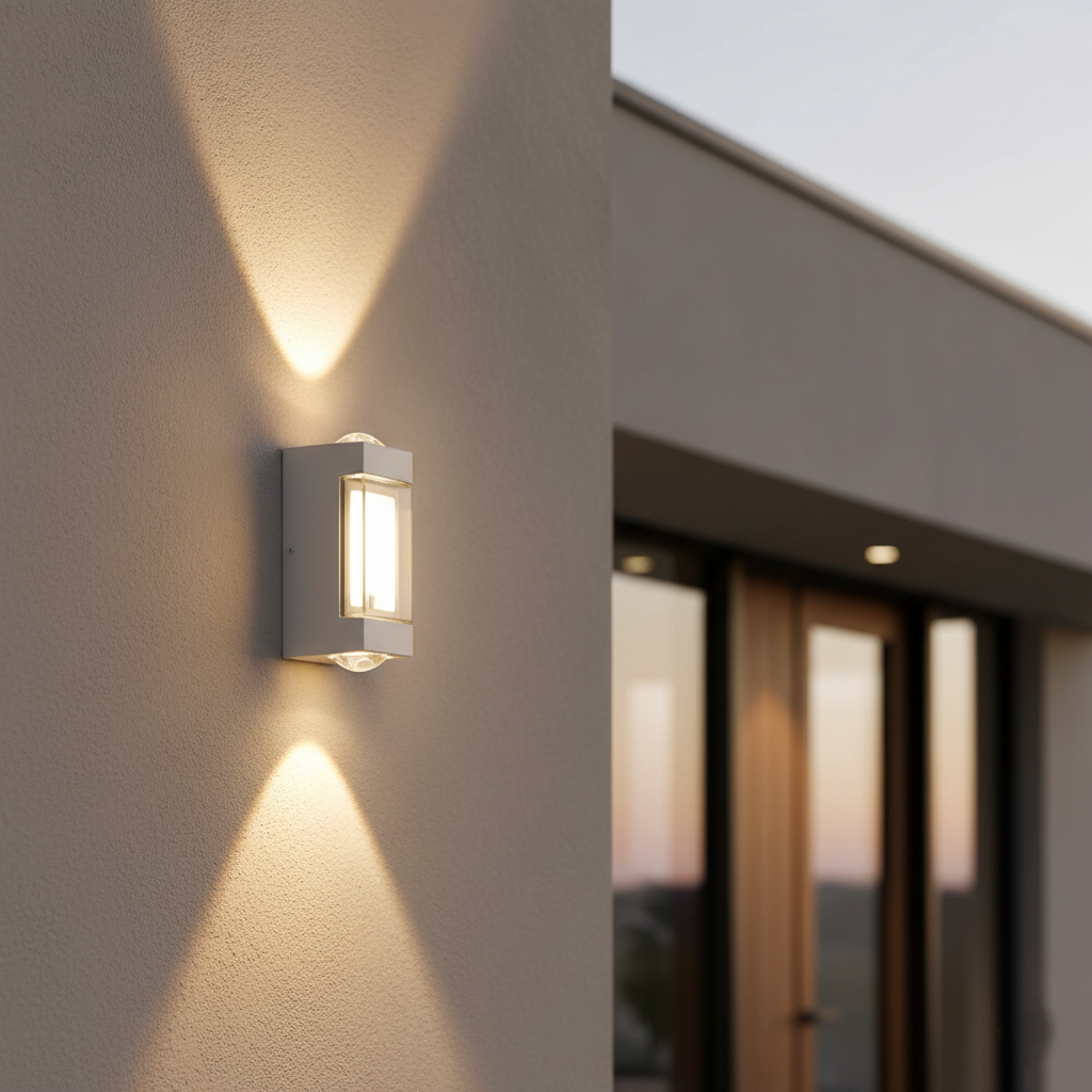 Lámpara exterior LED up down IP65 impermeable negra blanca para fachada 10W | Sansoti