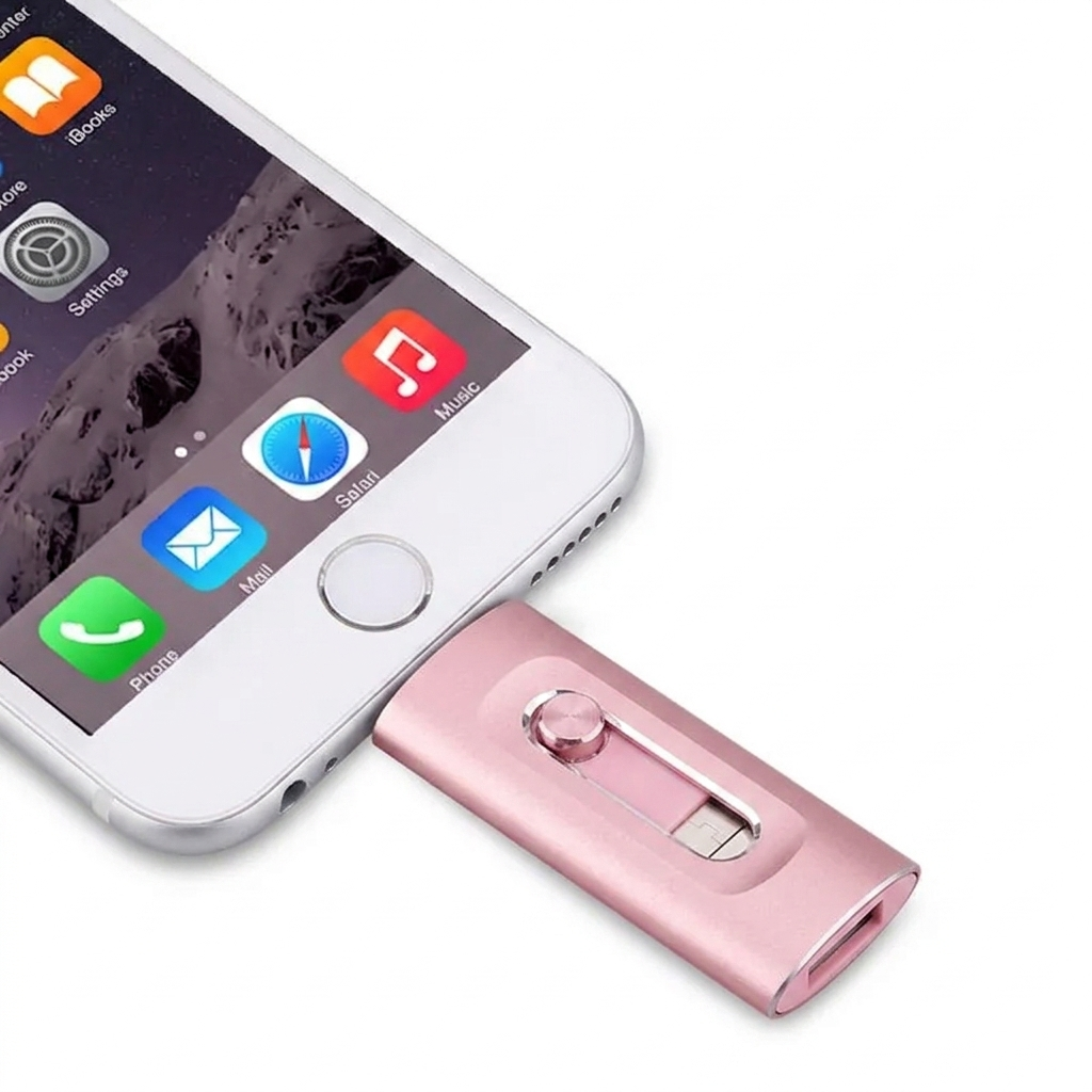 Pamięć USB 3 w 1 z metalu 6,6 × 2 cm, Lightning, USB-C, USB 3.0, iPhone, Android, Mac, PC, 256 GB–2 TB, przechowywanie zdjęć i filmów, brelok | Sansoti