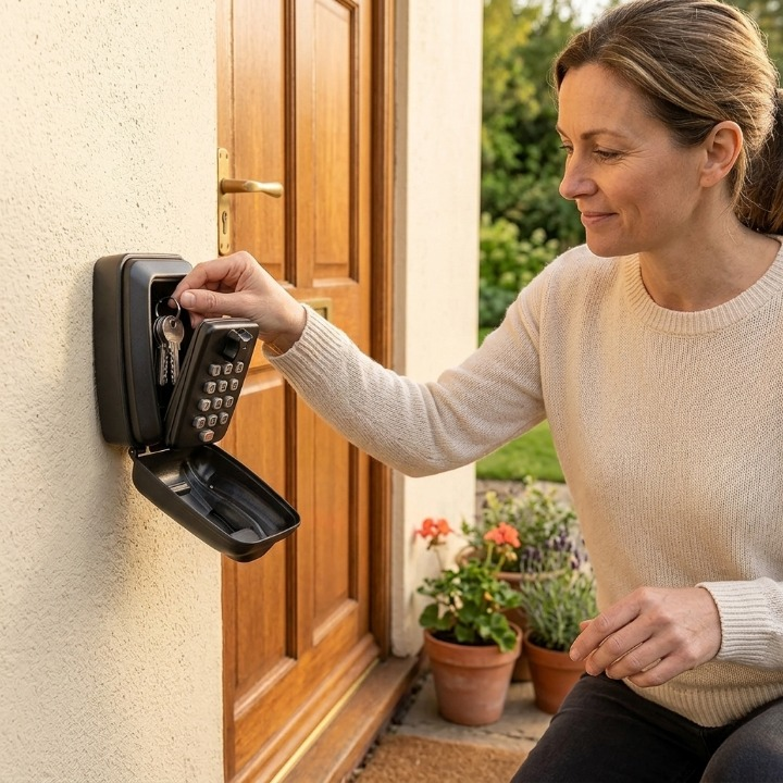 Key Safe with Combination Lock Weatherproof Wall Mount Black Zinc For Outdoor and Indoor | Sansoti
