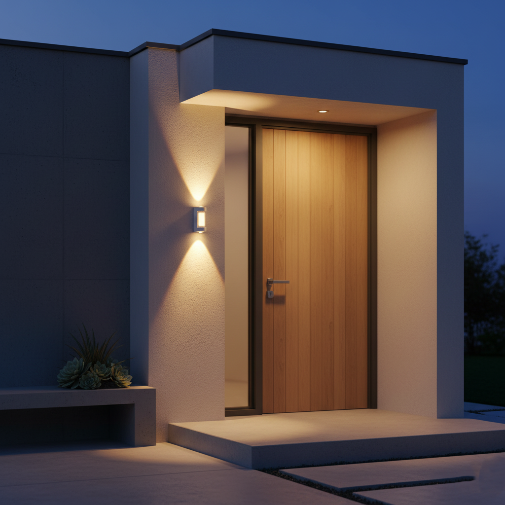 Lámpara exterior LED up down IP65 impermeable negra blanca para fachada 10W | Sansoti