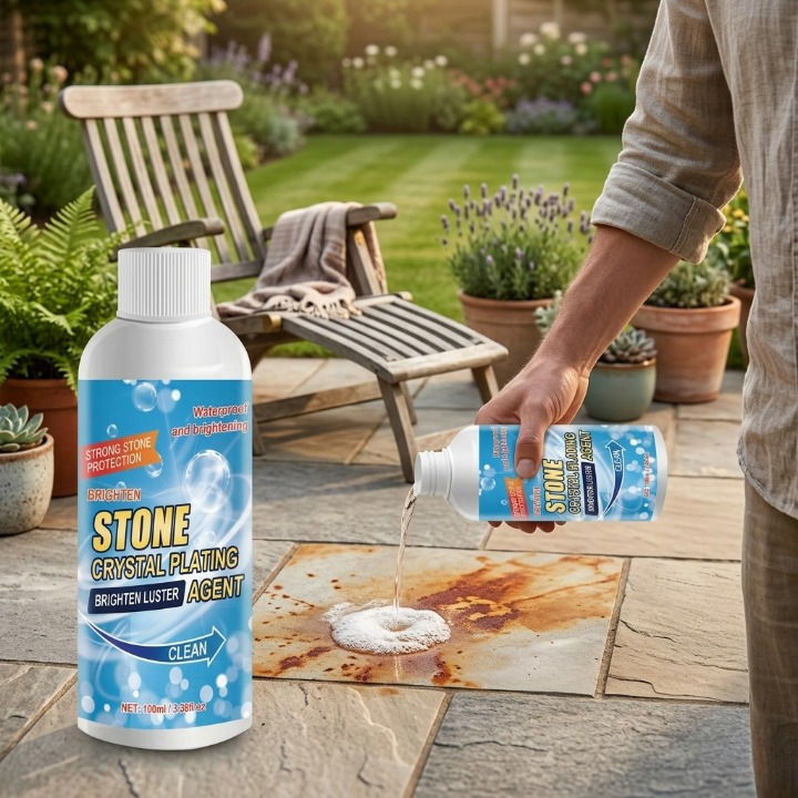 Stone Cleaner Rust Oxidation 100ml Set of 2 Biodegradable Granite Marble Concrete Tiles Indoor Outdoor Natural Stone Stain Remover | Sansoti