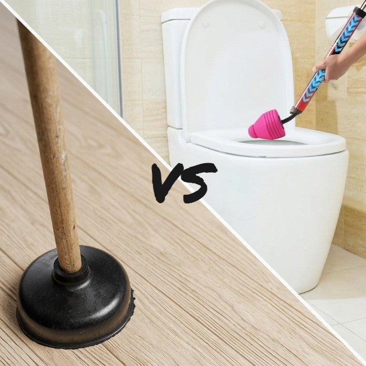 Drain Plunger High Pressure ABS Rubber 64cm 80PSI 5.5bar Toilet Sink Shower Bathtub Kitchen Chemical-Free Reusable Red Black | Sansoti