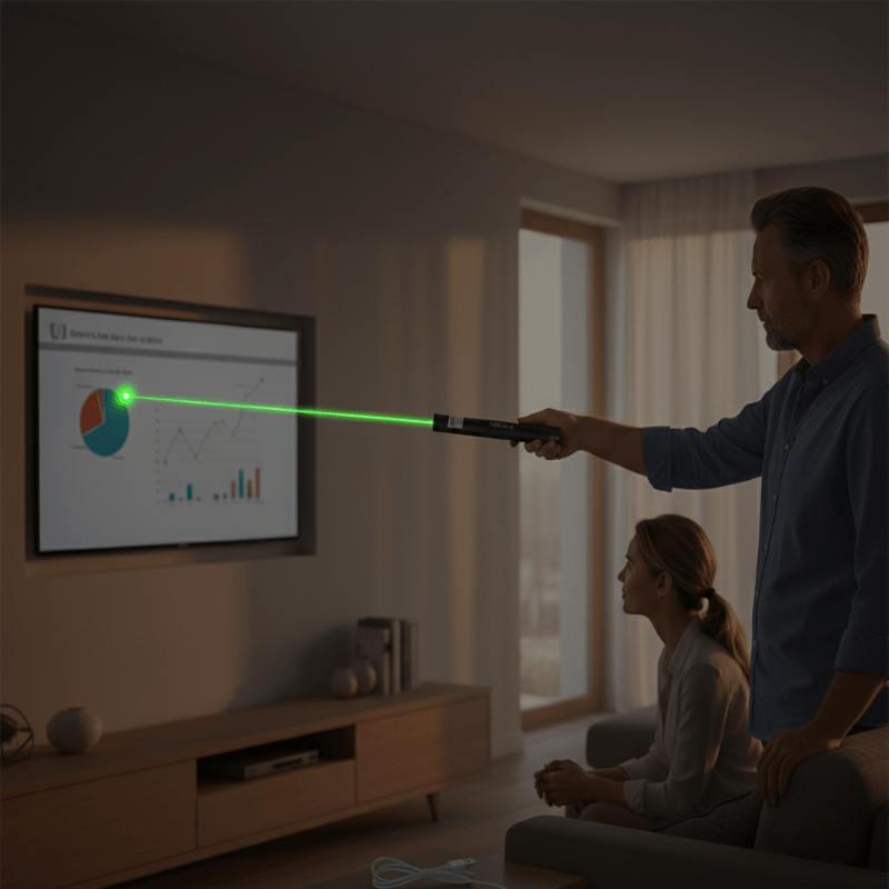 Laser Pointer 10000m Range USB Rechargeable Metal Adjustable Focus Red Green | Sansoti