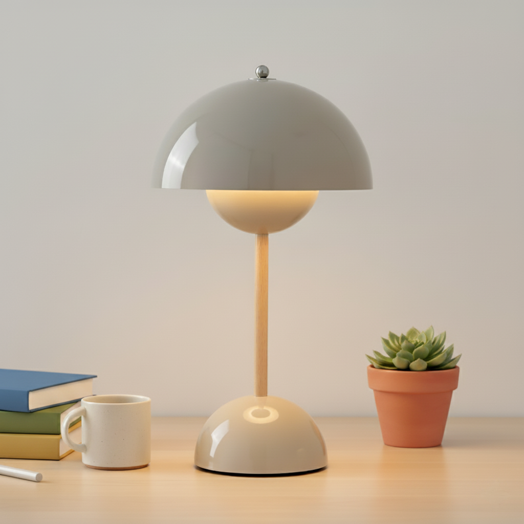Scandinavian Table Lamp with Dimmable Warm Light – Minimalist Designer Lamp for Living Room & Bedroom | Sansoti
