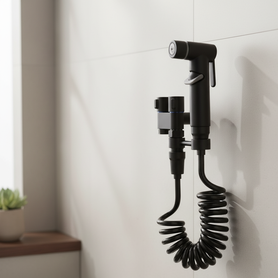 Toiletdouche met Drukregelaar en Antislip Handgreep RVS Handheld Bidet Spray voor Optimale Toilethygiëne | Sansoti