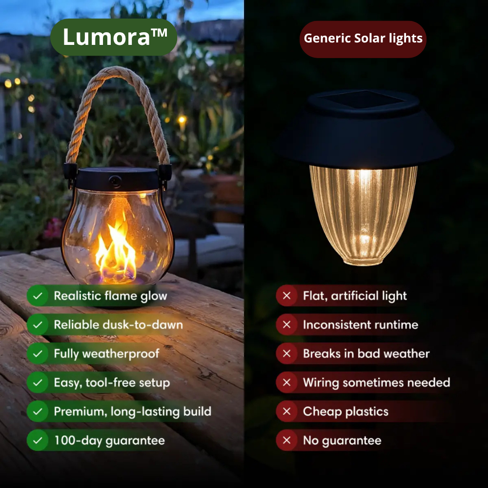 Solar-Powered Flame Effect Lantern – Waterproof Garden Lighting with Realistic Firelight | Sansoti