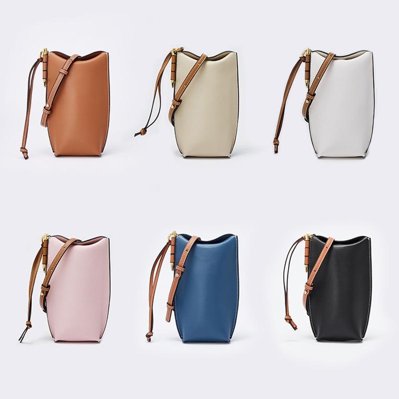 Compact Leather Phone Bag with Shoulder Strap Crossbody Phone Pouch for Women Card Holder Wallet Hands-Free | Sansoti