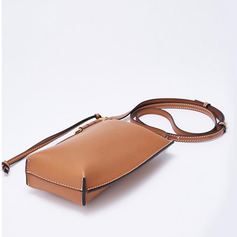 Compact Leather Phone Bag with Shoulder Strap Crossbody Phone Pouch for Women Card Holder Wallet Hands-Free | Sansoti
