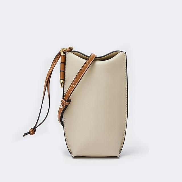 Compact Leather Phone Bag with Shoulder Strap Crossbody Phone Pouch for Women Card Holder Wallet Hands-Free | Sansoti