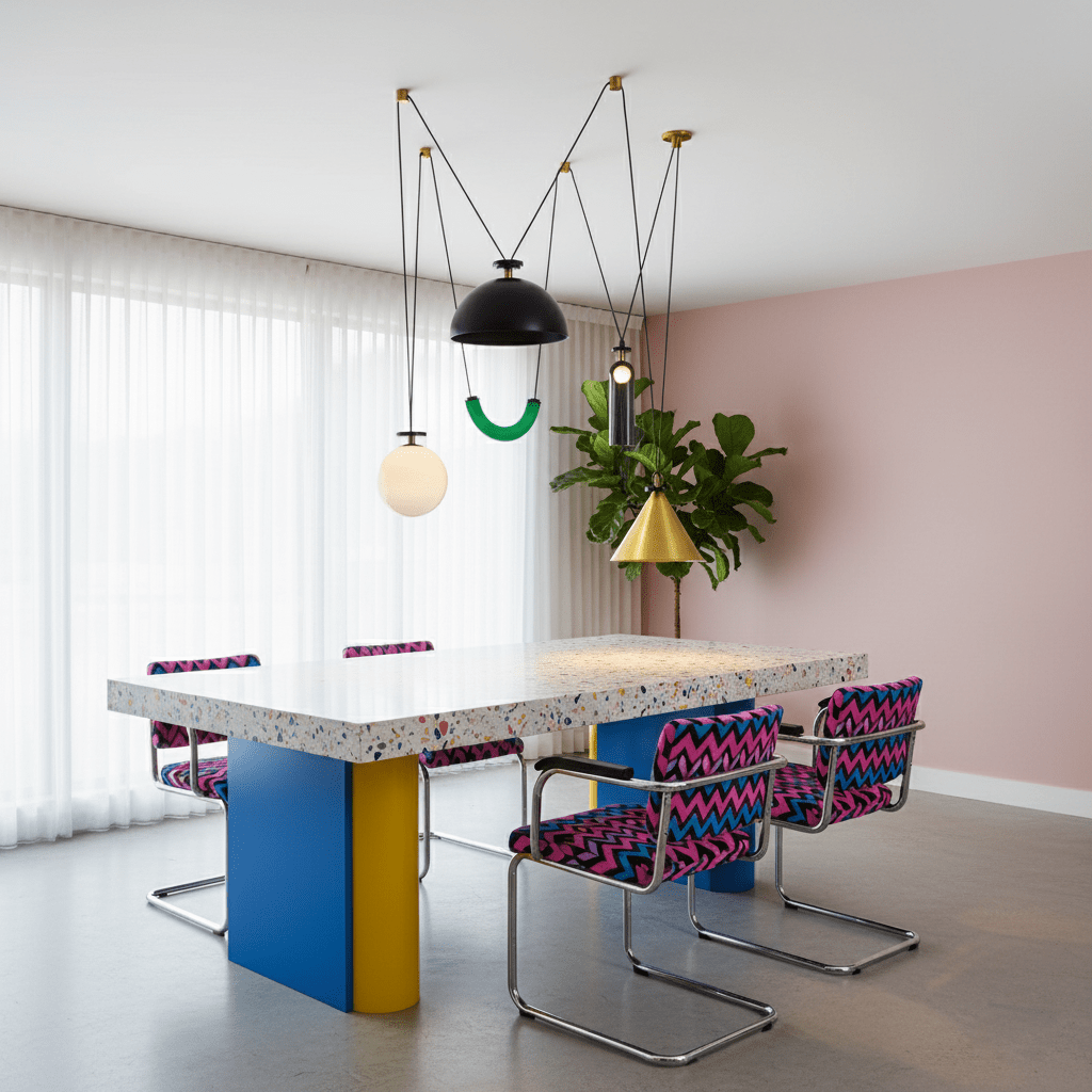 Modular geometric chandelier with abstract shapes | Sansoti