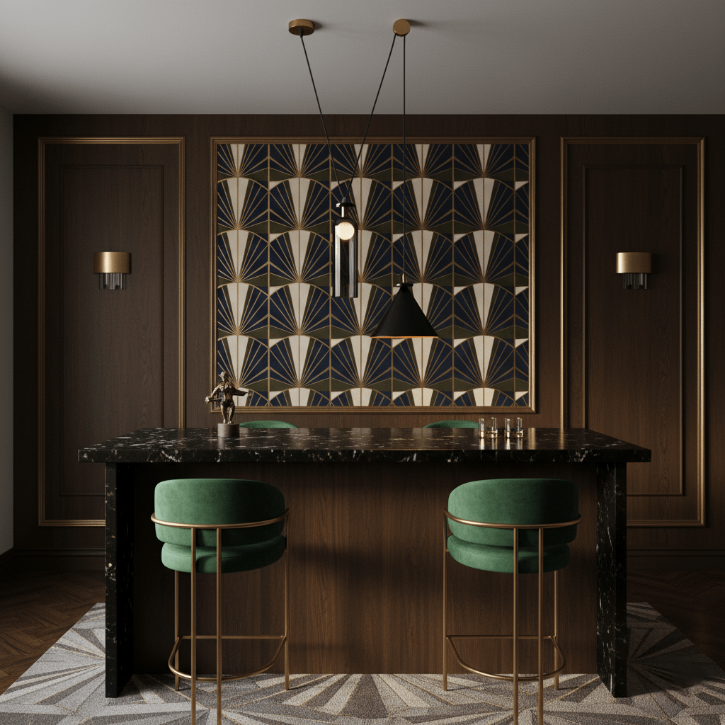 Modular geometric chandelier with abstract shapes | Sansoti