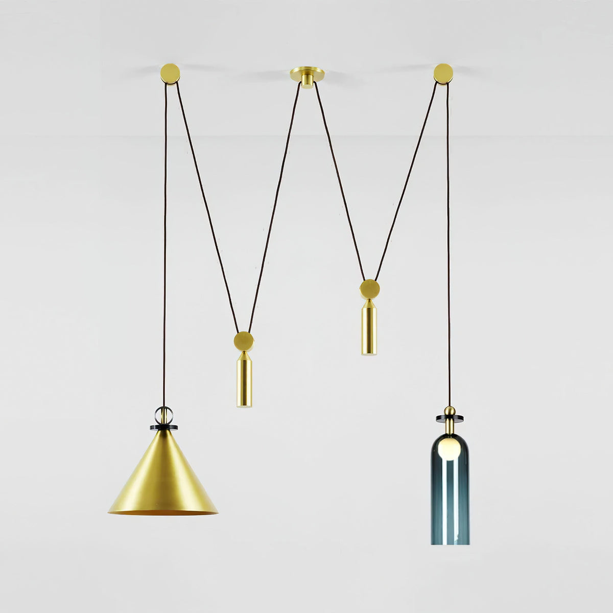 Modular geometric chandelier with abstract shapes | Sansoti