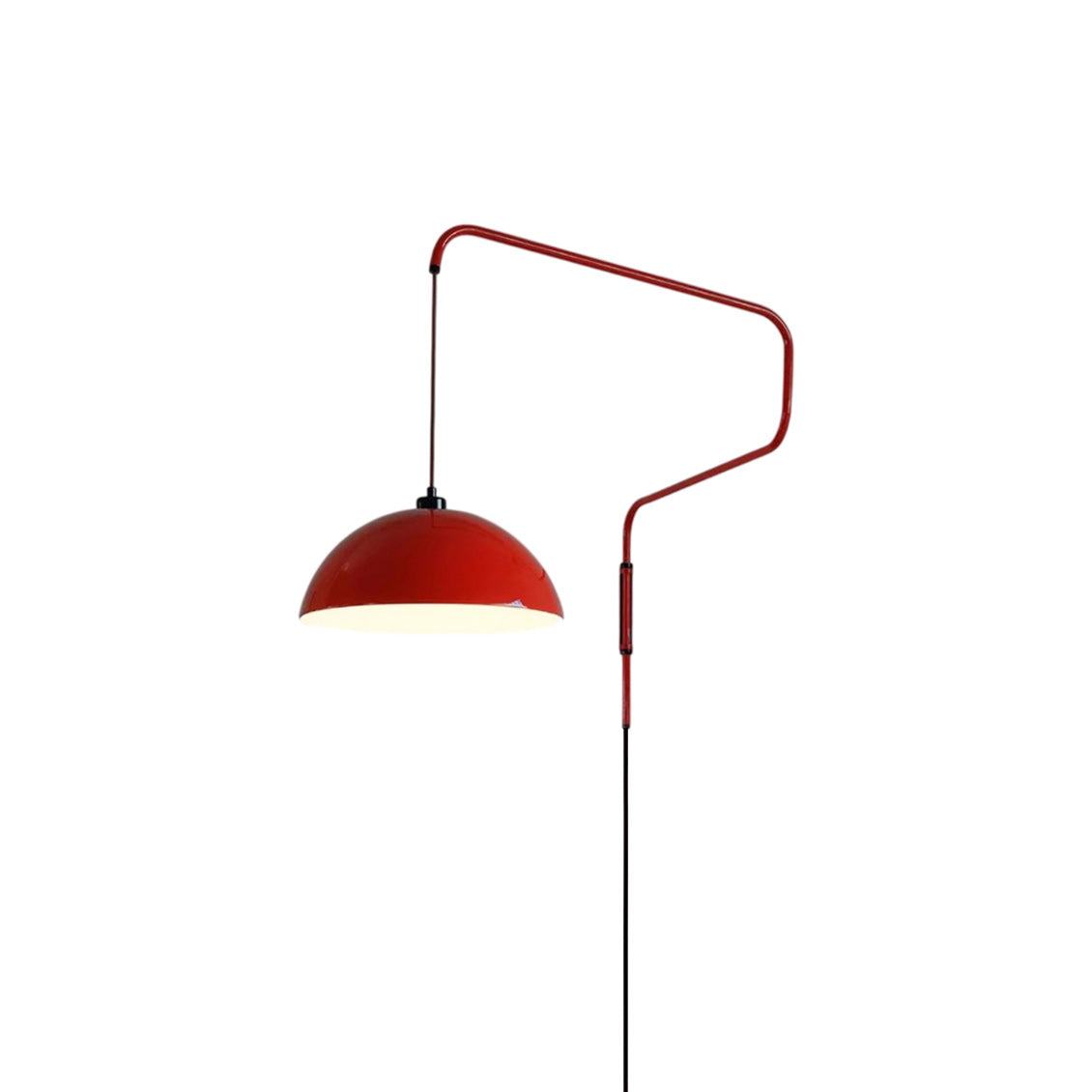 Geometric Wall Lamp Plug-In with Dim Function – Red & Black Metal Design – 3 Sizes S/M/L | Sansoti