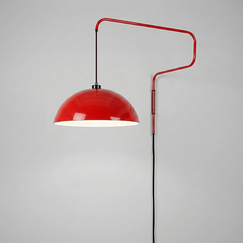 Geometric Wall Lamp Plug-In with Dim Function – Red & Black Metal Design – 3 Sizes S/M/L | Sansoti