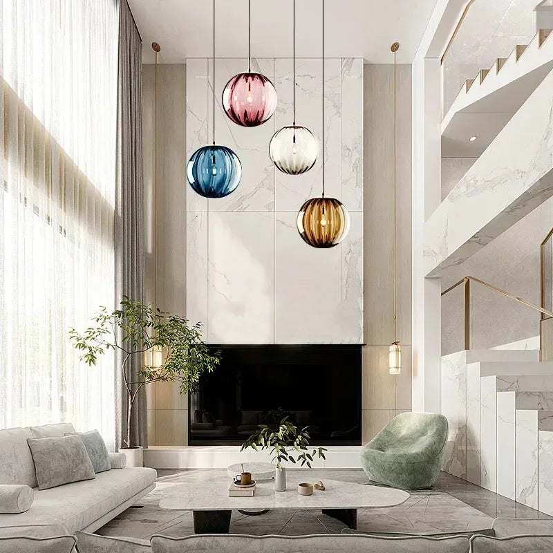 Hängelampe Glaskugeln LED Integriert Esszimmer Wohnzimmer Moderne Deckenlampe Glaskugel Pendelleuchte Stimmungslicht | Sansoti