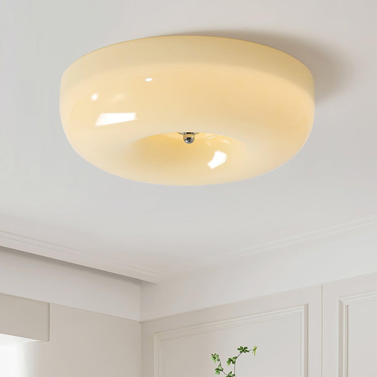 Glas-Deckenleuchte mit integrierter LED-Beleuchtung für moderne Wohn-, Schlaf- und Flurbereiche | Sansoti