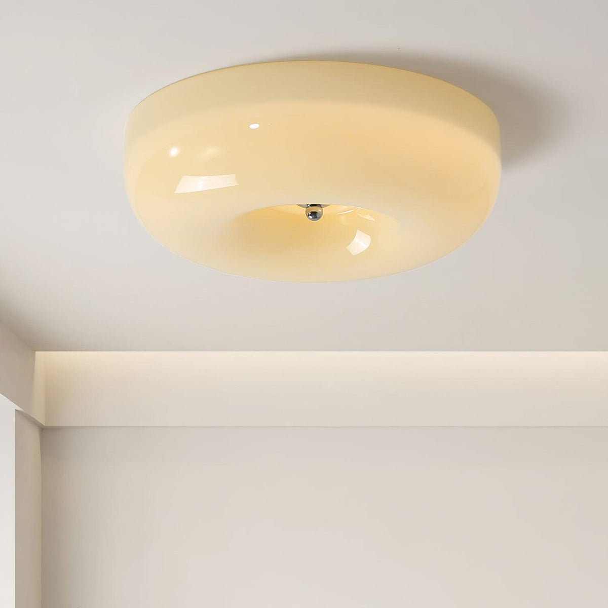 Glas-Deckenleuchte mit integrierter LED-Beleuchtung für moderne Wohn-, Schlaf- und Flurbereiche | Sansoti