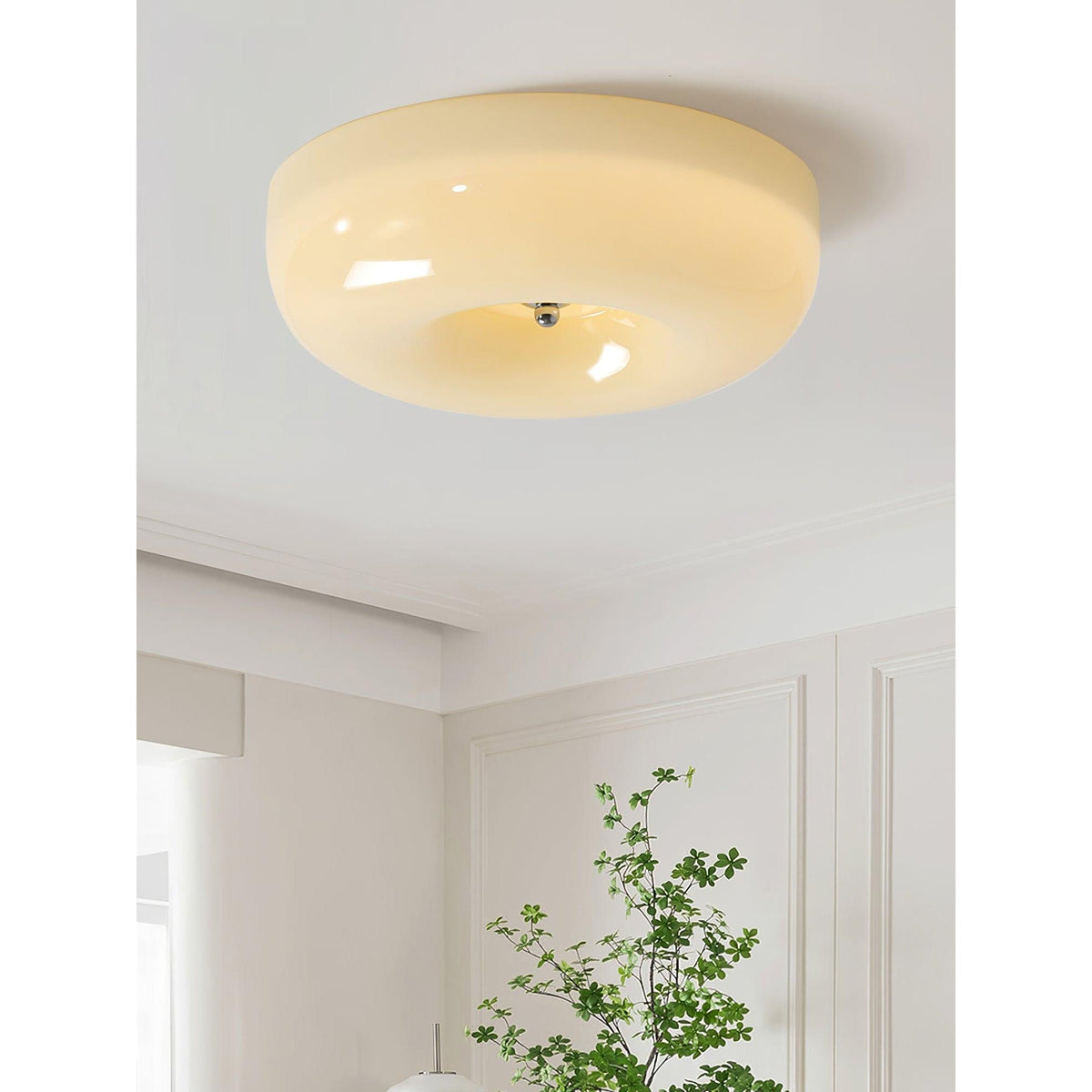 Glas-Deckenleuchte mit integrierter LED-Beleuchtung für moderne Wohn-, Schlaf- und Flurbereiche | Sansoti