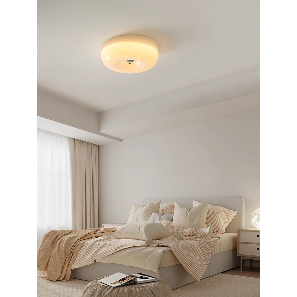 Glas-Deckenleuchte mit integrierter LED-Beleuchtung für moderne Wohn-, Schlaf- und Flurbereiche | Sansoti