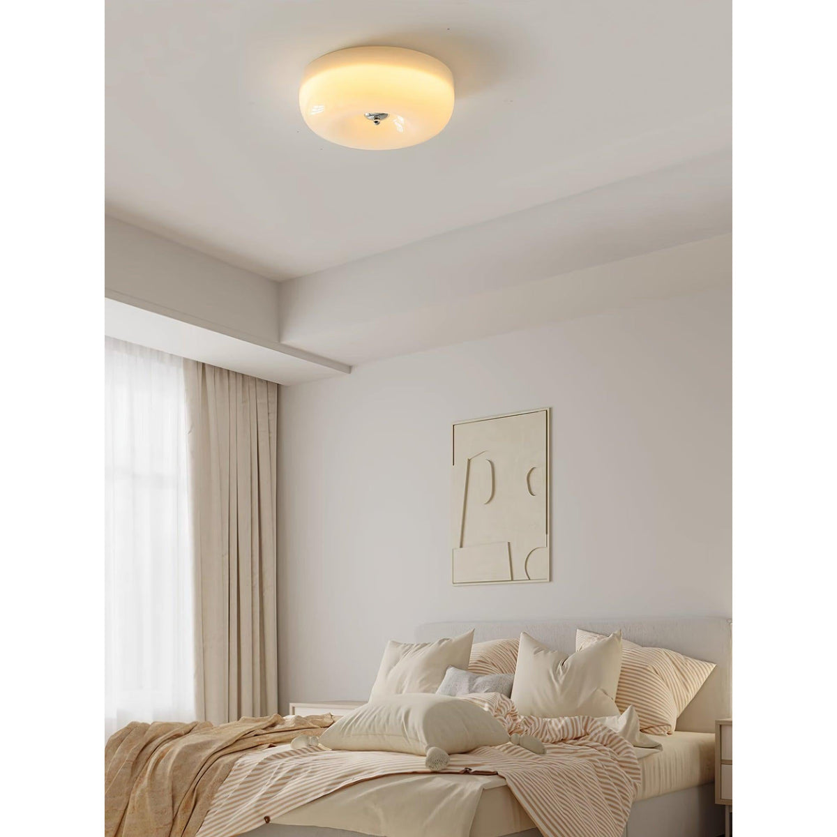 Glas-Deckenleuchte mit integrierter LED-Beleuchtung für moderne Wohn-, Schlaf- und Flurbereiche | Sansoti