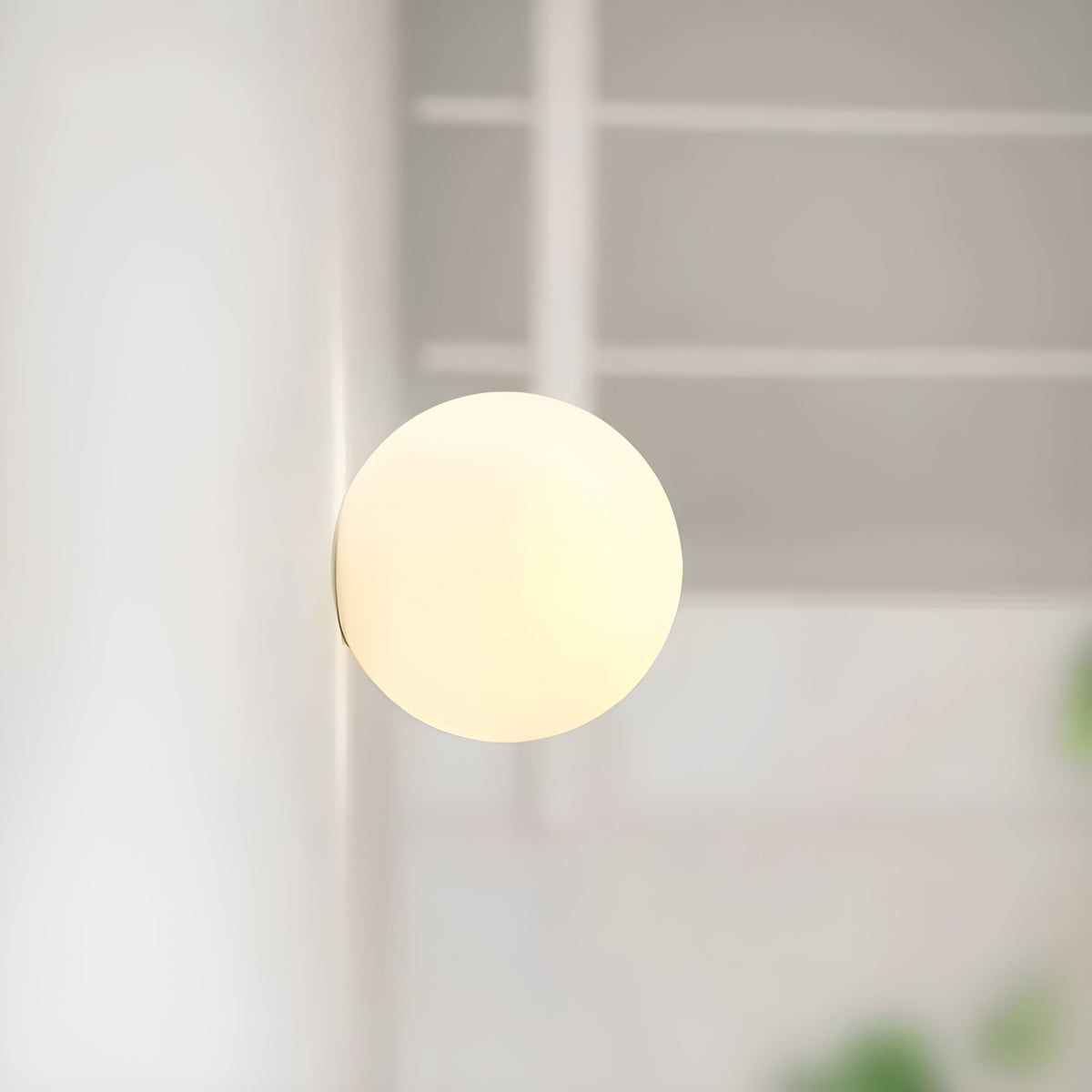 Runde Wandleuchte Milchglas E27 Skandinavisch Minimalistisch Wohnzimmer Schlafzimmer Flur Eingangsbereich Badezimmer | Sansoti