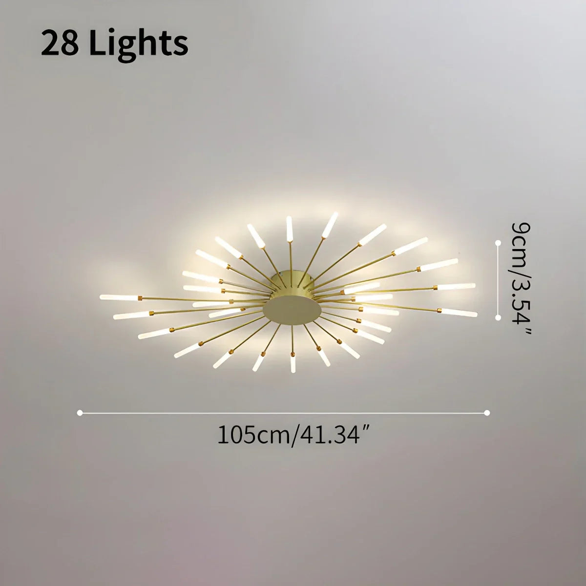 LED Ceiling Lamp Metal 20-42 Light Points Black Gold Living Room Dining Room Star Shape Design Dimmable Modern Lighting Large Spaces | Sansoti