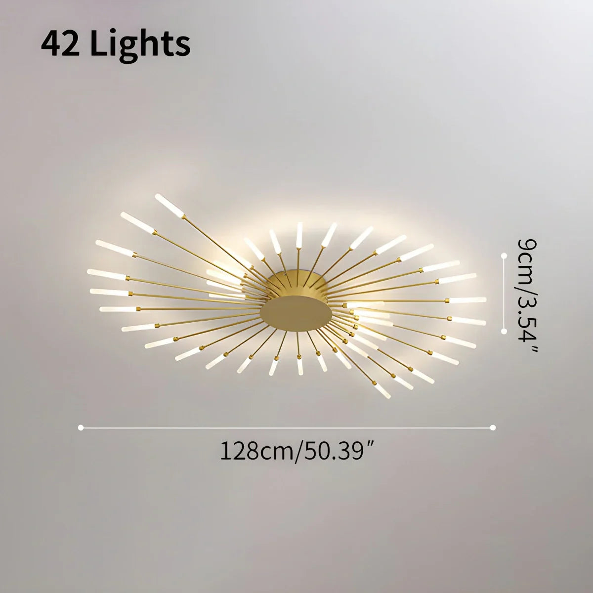 LED Ceiling Lamp Metal 20-42 Light Points Black Gold Living Room Dining Room Star Shape Design Dimmable Modern Lighting Large Spaces | Sansoti