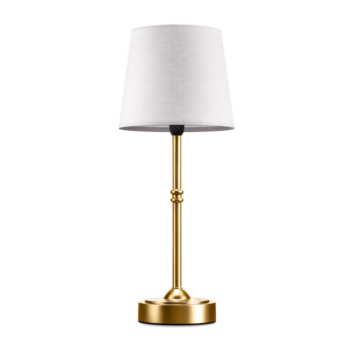 Table Lamp Rechargeable Wireless Gold White Shade 40cm USB-C Touch Dimmable Bedroom Living Room | Sansoti