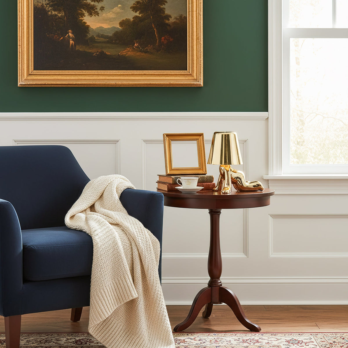 Lampe de table moderne avec sculpture – frères dorés avec batterie intégrée et LED – éclairage artistique pour salon, chambre et bureau | Sansoti