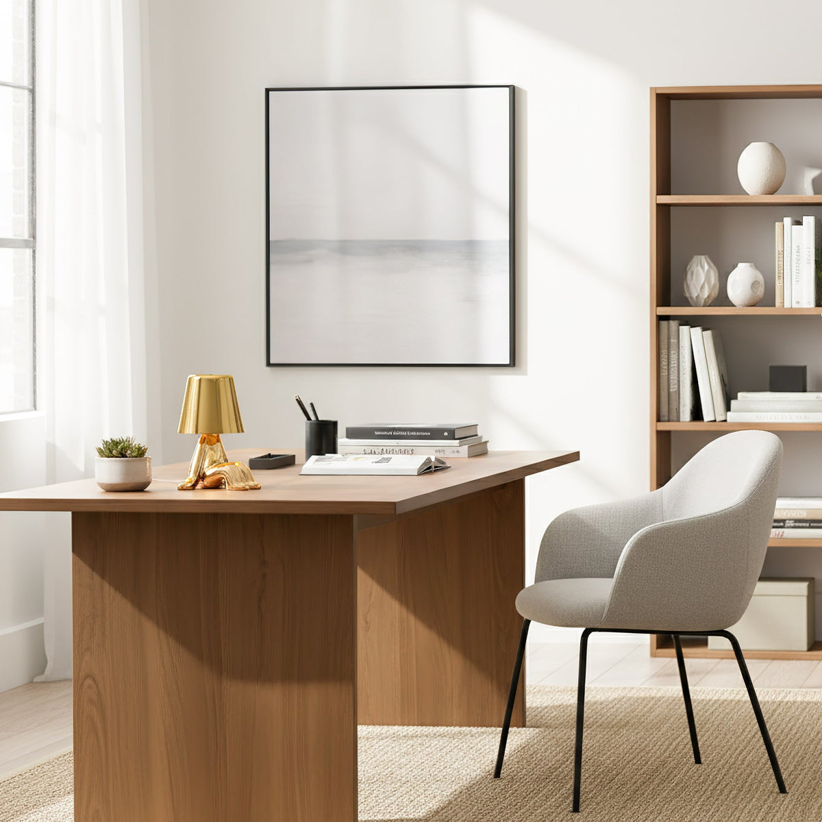 Lampe de table moderne avec sculpture – frères dorés avec batterie intégrée et LED – éclairage artistique pour salon, chambre et bureau | Sansoti