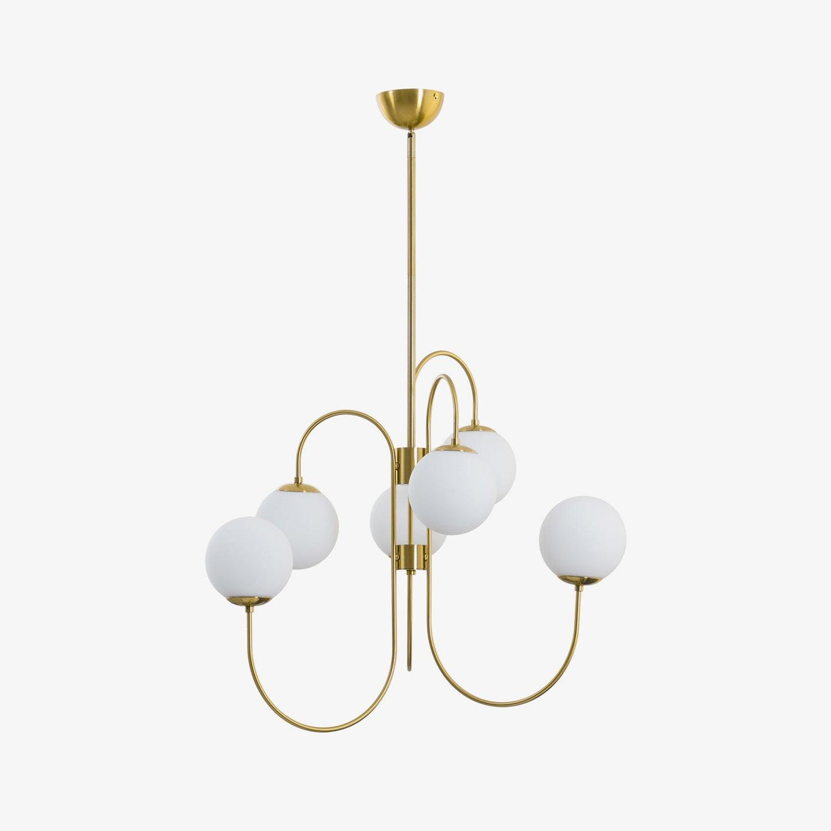 Lustre Col de Cygne Ø76 cm – Suspension 8 Lumières avec Boules en Verre Or/Noir | Sansoti