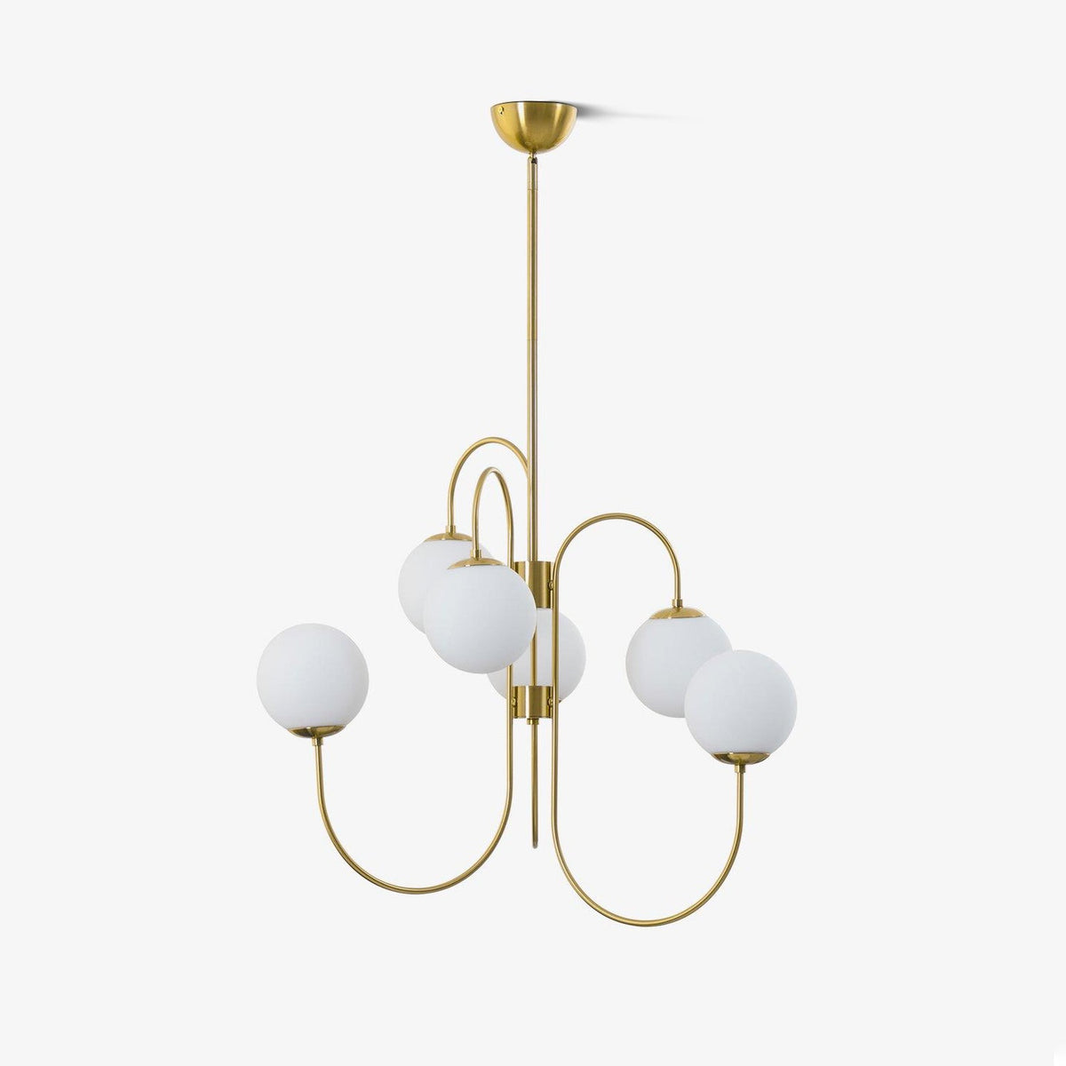 Lustre Col de Cygne Ø76 cm – Suspension 8 Lumières avec Boules en Verre Or/Noir | Sansoti
