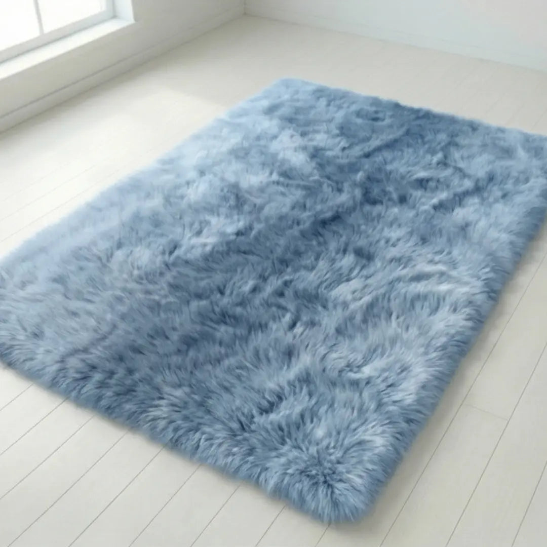 Hochflor Plüsch Teppich mit Farbverlauf – Rutschfest & 4 cm Dicke für luxuriösen Komfort im Wohnzimmer, Schlafzimmer oder Flur | Sansoti