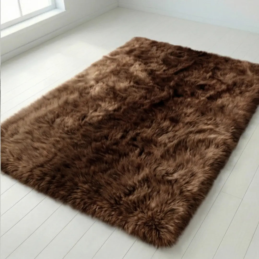 Hochflor Plüsch Teppich mit Farbverlauf – Rutschfest & 4 cm Dicke für luxuriösen Komfort im Wohnzimmer, Schlafzimmer oder Flur | Sansoti