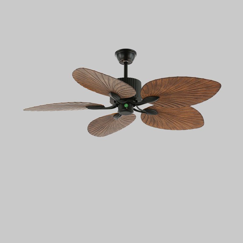 Ventilateur de plafond en bois tropical avec éclairage – télécommande 6 vitesses | Sansoti