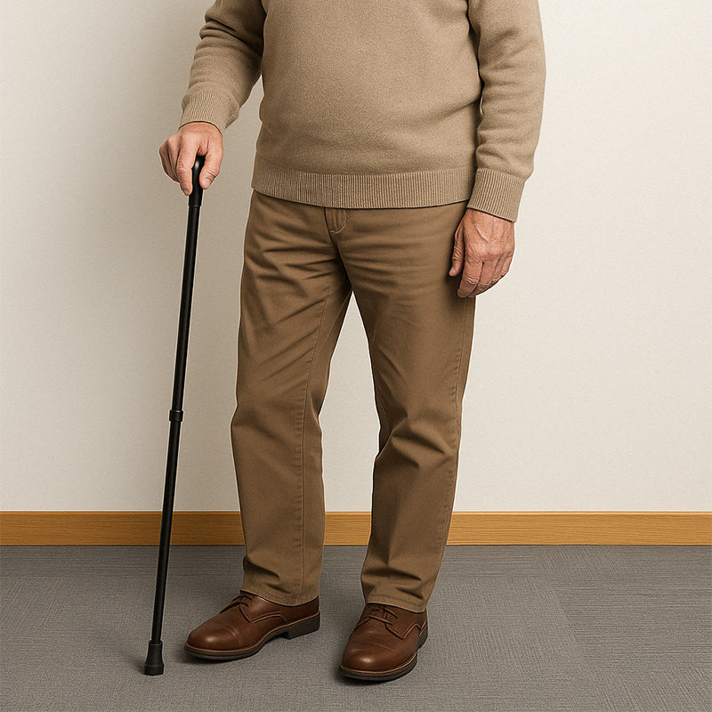 Adjustable Aluminum Walking Cane Foldable Height 53-90cm Ergonomic Grip Non-Slip Mobility Support | Sansoti