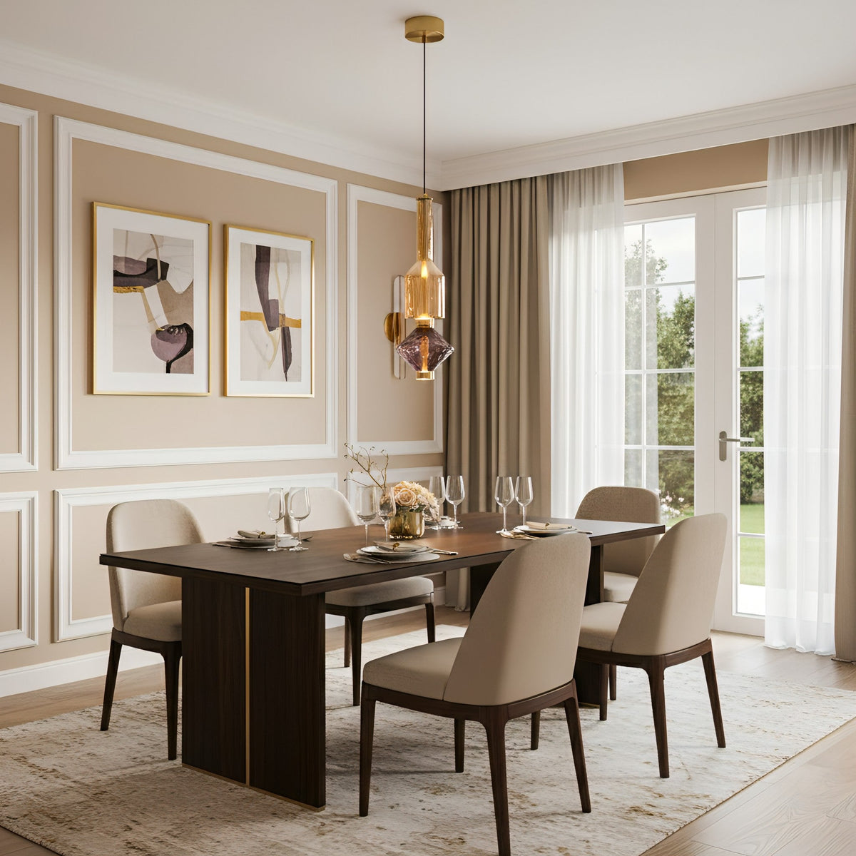 Pendant Lamp with Colored Glass Globe – Modern Design for Dining Room and Kitchen | Sansoti