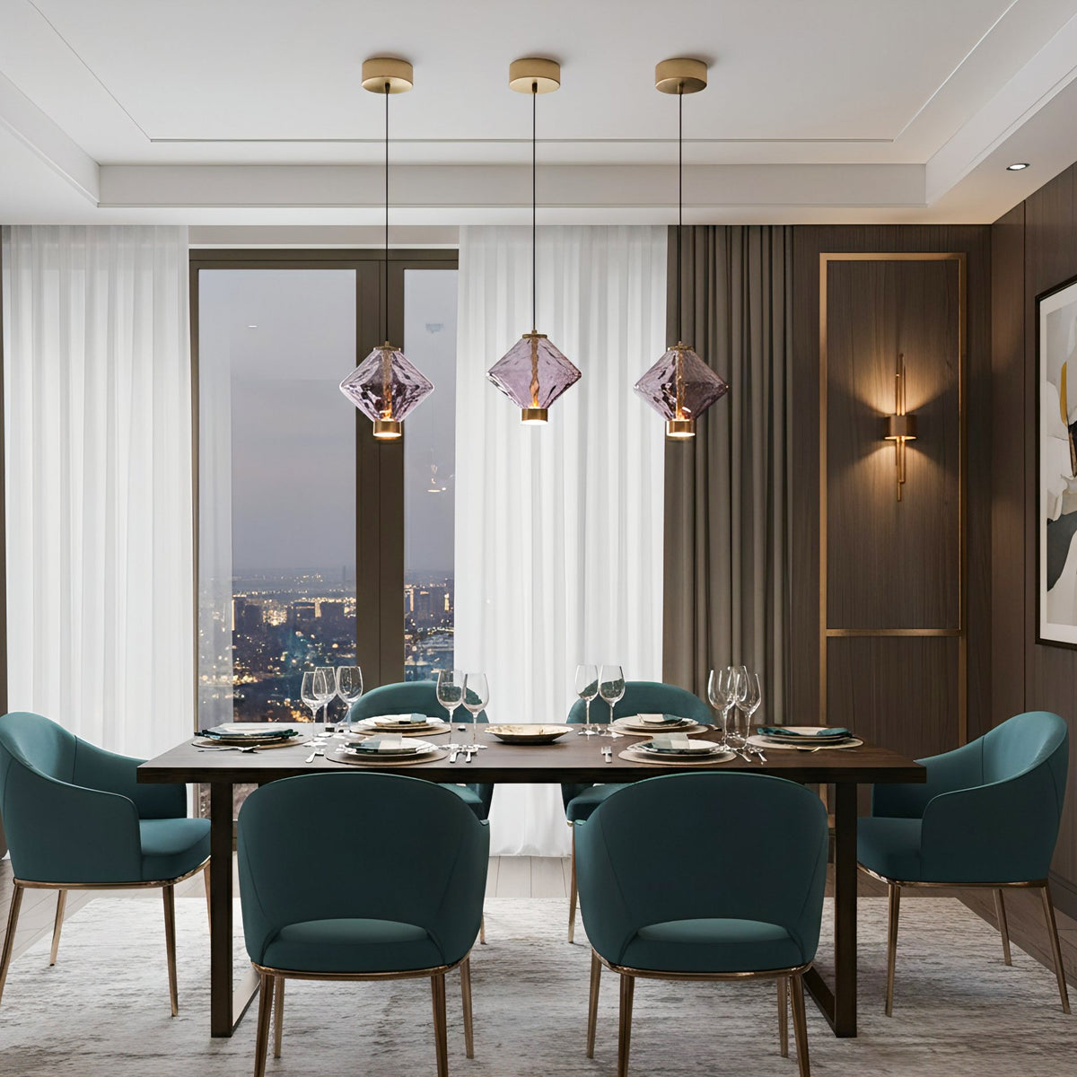 Pendant Lamp with Colored Glass Globe – Modern Design for Dining Room and Kitchen | Sansoti