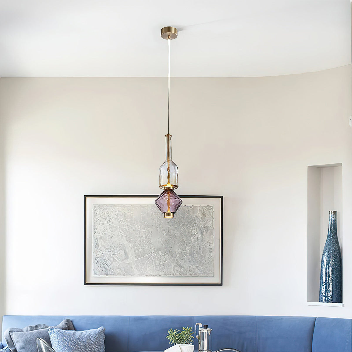 Pendant Lamp with Colored Glass Globe – Modern Design for Dining Room and Kitchen | Sansoti