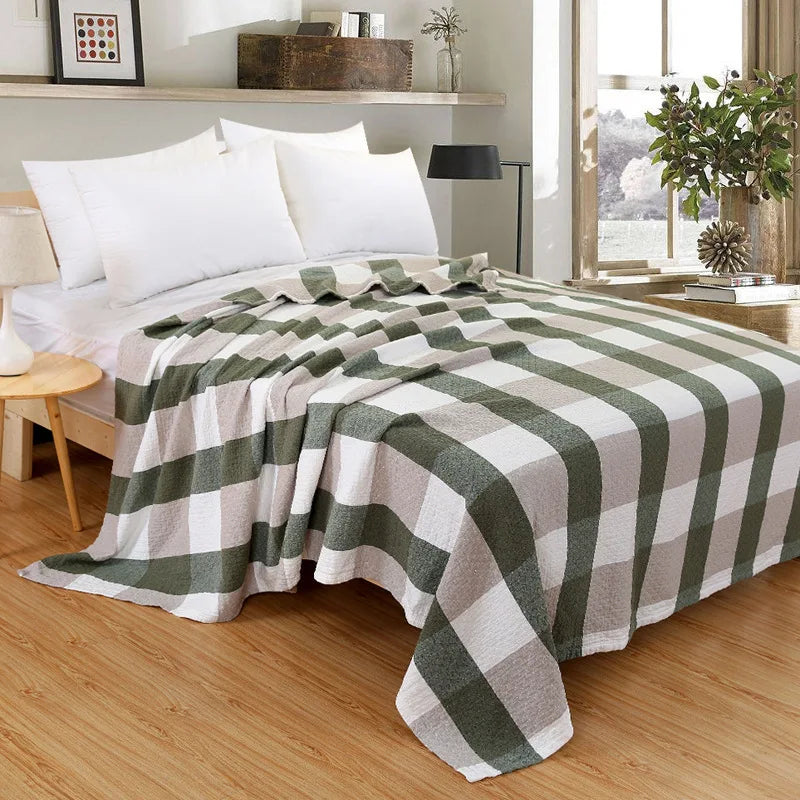 Manta de algodón con diseño de cuadros – Manta suave para sofá y cama – 150×200 o 200×230 cm – Decoración versátil | Sansoti